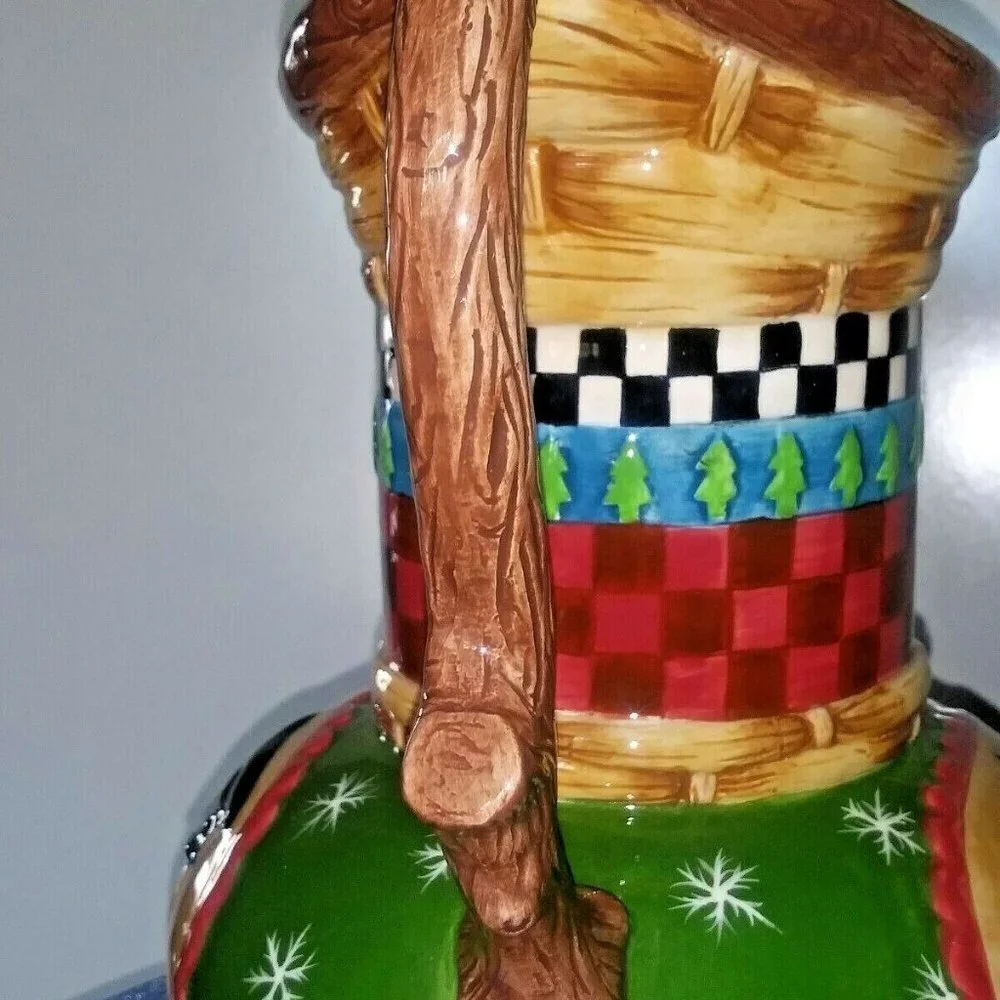 VTG Snowman Mr. & Mrs. Pitcher VASE Checkered Peggy Fairfax House of Hatten